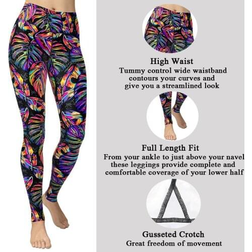 Gossina Colorful Turtle Leaf Yoga Leggings Sexy Women Leggings Black Leggings Pants Workout Set Sport Clothes Lady Pants 2021