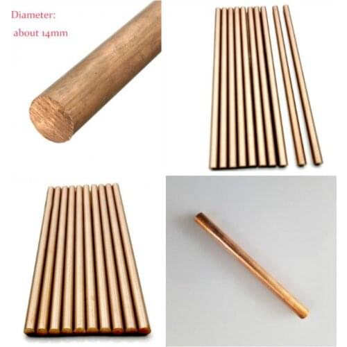 1pcs Copper Rod Length 230mm Diameter 14mm Brass Stick for welding/milling/copper plating solution/metal processing