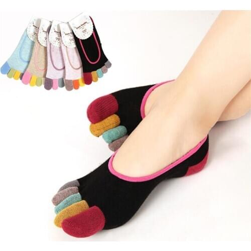 New invisible socks women 5 toe socks 5 pairs/lot fashion lady womens girls five fingers trainer toe cotton boat socks