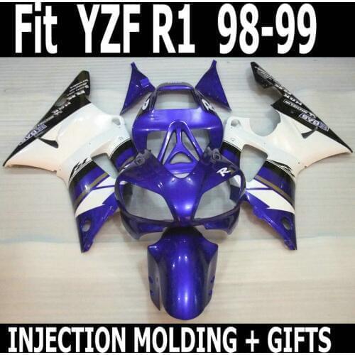 MOTOMARTS 100% fit injection motorcycle parts for YAMAHA YZFR1 98 99 fairings kit YZF R1 1998 1999 body fairing sky blue