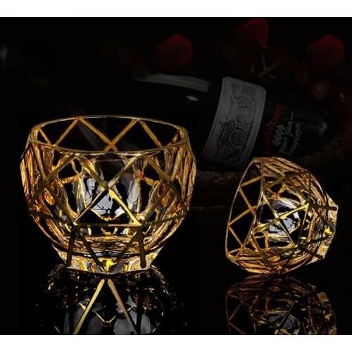 Set of 2 irregular style fashion party club whiskey wine glass cups 200831-33