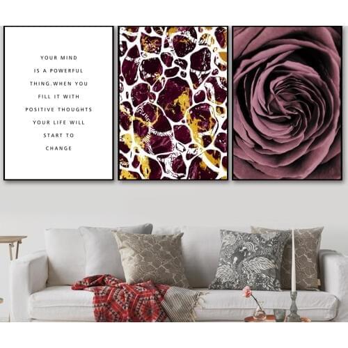 Rose Abstract Texture Quotes Nordic Posters And Prints Wall Art Canvas Painting Flower Wall Pictures For Living Room Home Decor