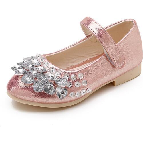 2018 new rhinestone girl princess shoes flash girl dance shoes part PU leather autumn spring casual shoes