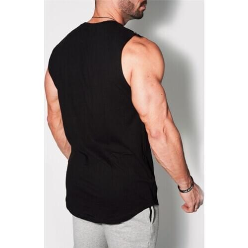 Cross-border new muscle fitness new mens sports vest outdoor running training sleeveless shirt a hair