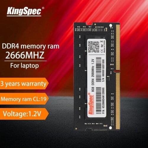 KingSpec memorias RAM ddr4 sodimm 8gb 4gb 16gb 2666mhz 1.2V 260pin for Laptop Notebook for Intel RAM componentes do computador