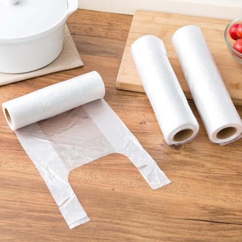 OTHERHOUSE 100Pcs Refrigerator Food Storage Bag with Handle Smell Proof Mylar Bags Vacuum Packing Pouch Fresh-keeping Bags