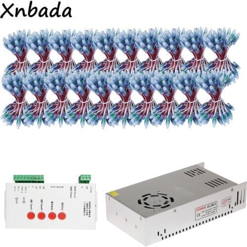 1000PCS 12MM WS2811 Full-Color Led Pixel Module IP68+T-1000S WS2811 Led Controller+5V 60A Led Power Adapter