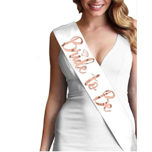 Bride to Be Sash with Diamond Ring Bachelorette Party Sash Black with Rose Gold Letter Hen Party Wedding Bridal Shower