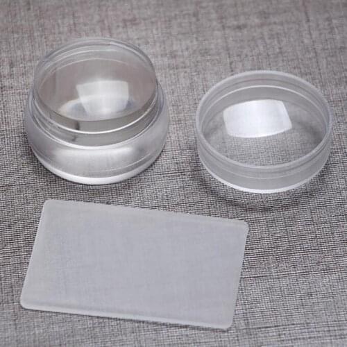 Clear Silicone Nail Stamper With Plastic Scraper Set Nail Art Stamp For Stamping Polish Print Manicure Transparent Stamp Kit