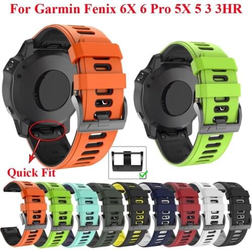 26 22MM Watchband Strap for Garmin Fenix 5 5X 3 3 HR Fenix 6X 6 6S S60 MK1 Watch Quick Release Silicone Easyfit Wrist Band Strap