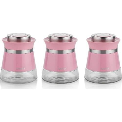 Spice Team 3 Piece-Pink Spice Jars Sugar Bowl Seasoning Organized The Kitchen Tool Sets Kitchen Utensils