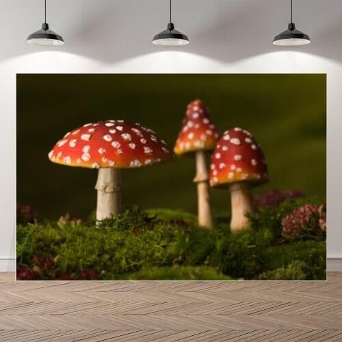 Neoback Photo Backdrops New Born Baby Portrait Mushroom Kid Party Poster Baby Birthday Photographic Studio Backgrounds Photocall