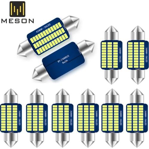10Pcs Canbus car C5W led 31 36 39 41mm interior Light 4014 Chips LED Festoon Bulb Car Dome No Error Auto Interior Reading Lamp