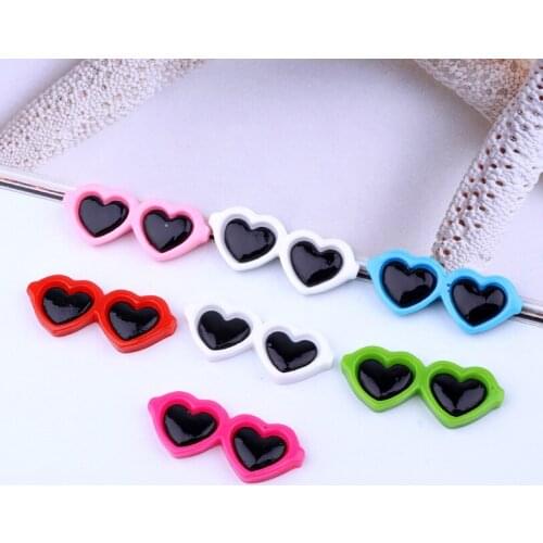 10pcs Resin Cartoon Sunglasses Earring Base Findings Flatback Cabochon Bead Brooch Ring Settings Diy Hairpin Jewelry Making F806