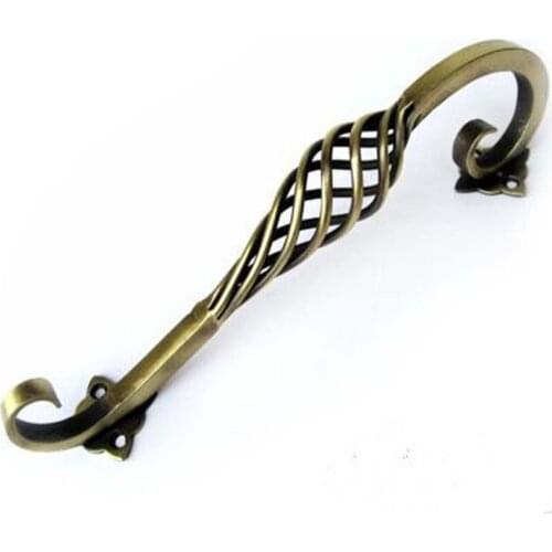 192mm antique brass birdcage Unfold Install large handle bronze kitchen cabinet wardrobe door pull 7.6" wood door handles