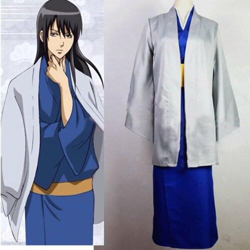 Anime GINTAMA Katsura Kotarou cosplay costume Mens Japanese kendo kimono suit halloween cosplay party outfit uniform