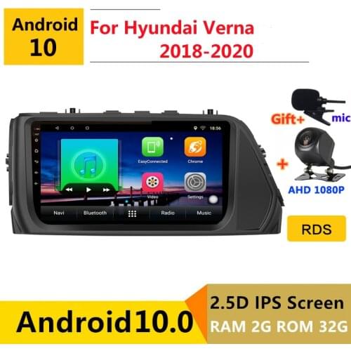 Android 10.0 car radio auto stereo for HYUNDAI Solaris Verna 2018 2019 2020 navigation GPS DVD Multimedia Player