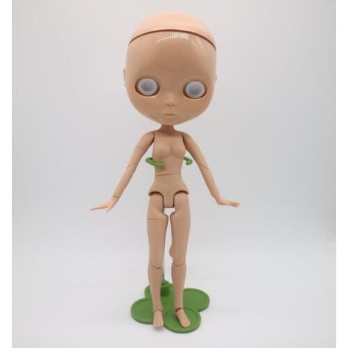 Free shipping articulated body Blyth doll,tan skin hairless doll,No eyelashes