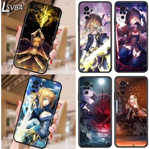 Fate saber for Xiaomi Redmi Note 10 10S 9 9T 9S 9Pro Max 8T 8Pro 8 7 6 5 Pro 5A 4X 4 Soft Black Phone Case