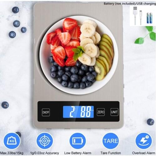Digital Kitchen Scale LCD Display 1g/15kg Multi-function Digital Food Kitchen Scale for Cooking Baking Weighing Scale Electronic