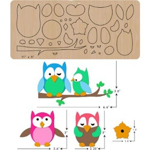 Owl Couples Wooden Cutting Die Mold Wood Dies For DIY Leather Cloth Doll Fit Common Die Cutting Machines