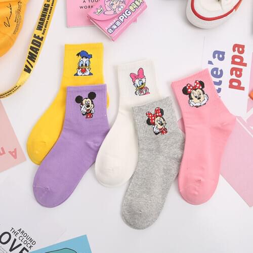 Disney childrens cartoon Minnie Mickey cotton tube socks sports fashion cartoon boys and girls fashion socks
