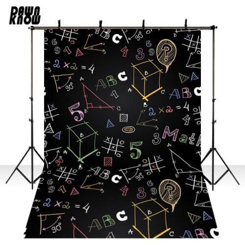 DAWNKNOW Back To School Photography Background Photocall Blackboard Mathematics Photo Backdrops For Children Photo Studio lv752