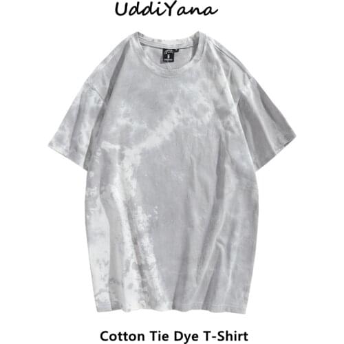 2021 Summer Mens Cotton Tie Dye T-Shirt Y2K Sweatshirt Skateboard Tees Womens Oversized Fashion T-Shirts Vintage Clothes Tops