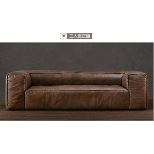 Living room Sofa set диван мебель кровать muebles de sala chesterfield oil wax real genuine leather sofa cama puff asiento sala