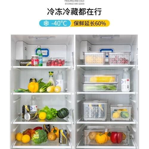 Refrigerator Storage Box Kitchen Food Storage Artifact Compartment Fruit and Vegetable Draining Frozen Crisper