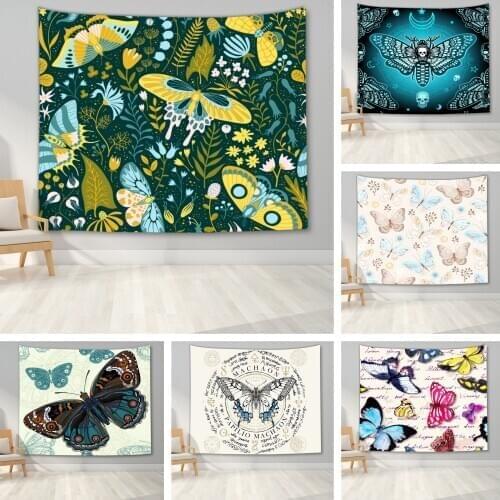 Colorful Butterfly Tapestry Bedroom Wall Hanging Blanket Home Decor Bedroom Tapestries Wall Art Decor for Living Room Dorm