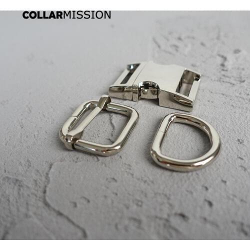 Metal buckle+adjust buckle+D ring/set) Metal accessory for DIY Dog collar 20mm webbing sewing customized puppy necklace