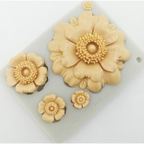 Minsunbak New Three-Dimensional Rose Cake Tool Fondant Mold DIY Chocolate Baking Tools Food Grade Silicone