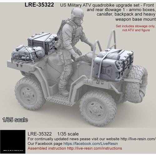 1/35 US Military ATV quadrobike upgrade set - Weaponry, Resin Model soldier GK, Unassembled and unpainted kit