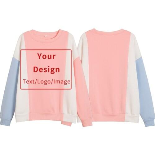 New Fashion Print Hoodies for Customers Women Pullover O-Neck Cute Patchwork Sweatshirts Casual Warm Hoodie Hip Hop Plus Size