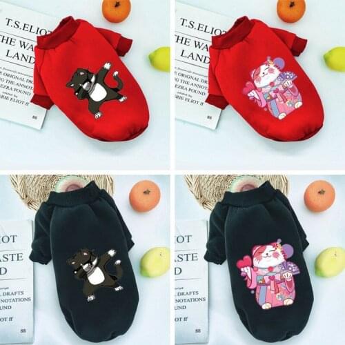 Pet Dog Clothing Soft Cute Animal Print Pattern Dog Clothes Cats Sweater Winter Warm Pet Outfit Dog Pullover Coat