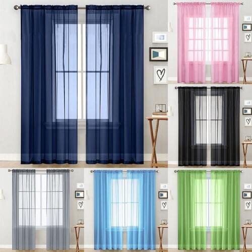 1pcs Solid Color Tulle Sheer Window Curtains for Living Room the Bedroom Modern Tulle Voile Organza Curtains Fabric Drapes