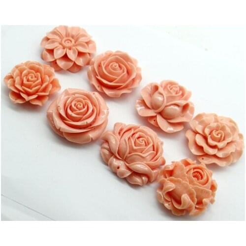 Chinese Organic Cinnabar natural Quartz crystal carve of flower charm Pendant for diy Jewelry making Necklace Accessories R17