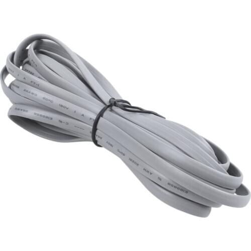 Gray Plastic Noodles 6P6C RJ11 M/M Flat Telephone Cable Cord 5M 16ft