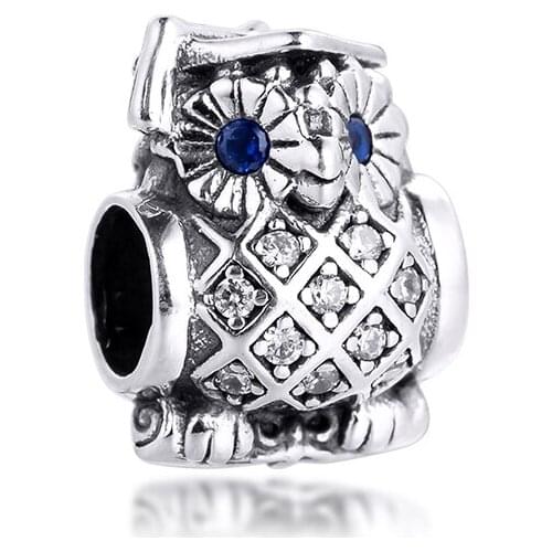 Fits Pandora Bracelet Owl Silver Charm 925 Sterling Silver Beads for Women Jewelry DIY Making Kralen Berloques Perlen Wholesale