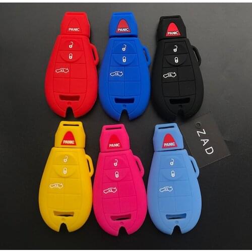 ZAD silicon car key cover case for Jeep wrangler compass patriot Chrysler 200 voyager Dodge Ram charger challenger remote key