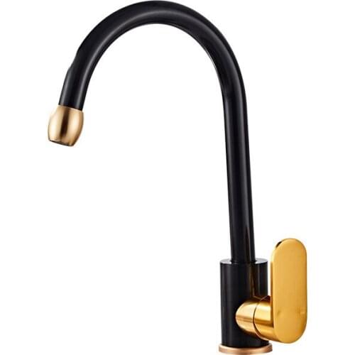 Black Gold Kitchen Faucet Sink Faucet Hot and Cold Water Faucet Rotatable Space Aluminum Sink Faucet Kitchen Tools