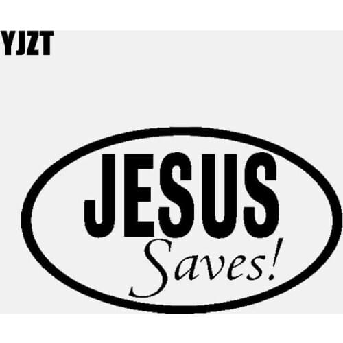 YJZT 13.5CM*7.9CM JESUS Saves Vinyl Decal Car Sticker Christian Black/Silver C3-1448