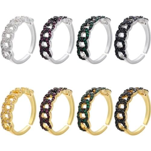 ZHUKOU New Gothic Style Opening Rings For Woman Fashion Korean Jewelry European American Wedding Party Sexy chain Ring VJ126
