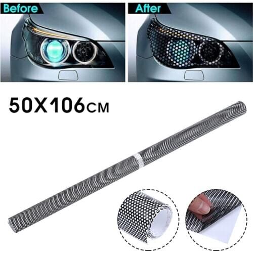1PC 50cmx106cm Perforated Film Headlight Tint Car Window Mesh Like Fly Eye Tinting Film Car Sticker for Car Light Cover