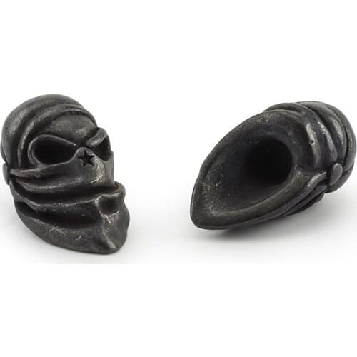 1pcs Rope Brass Masked Skull Paracord Beads Key Rings Accessories Vintage DIY Copper Mask Knife Beads