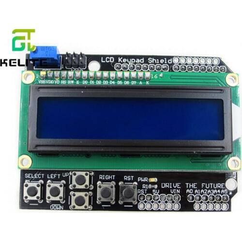 1pcs LCD Keypad Shield LCD1602 LCD 1602 Module Display For Ardu ATMEGA328 ATMEGA2560 raspberry pi UNO blue screen