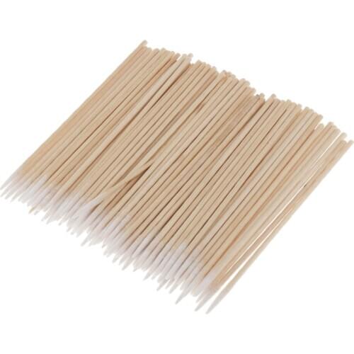 100 Count 3 Inch Pointed Cotton Swabs, Precision Microblading Cotton Tipped Applicator, Tattoo Permanent Supplies