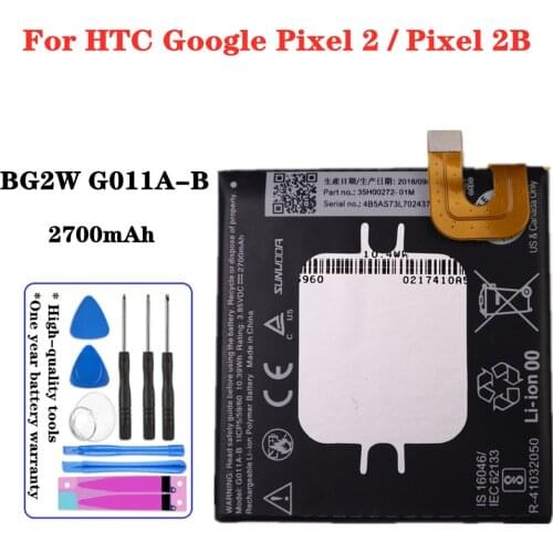 2700 mAh BG2W G011A-B Mobile Phone Replacement Battery For Google Pixel 2B Pixel 2 Batteries WIth Tool Kits