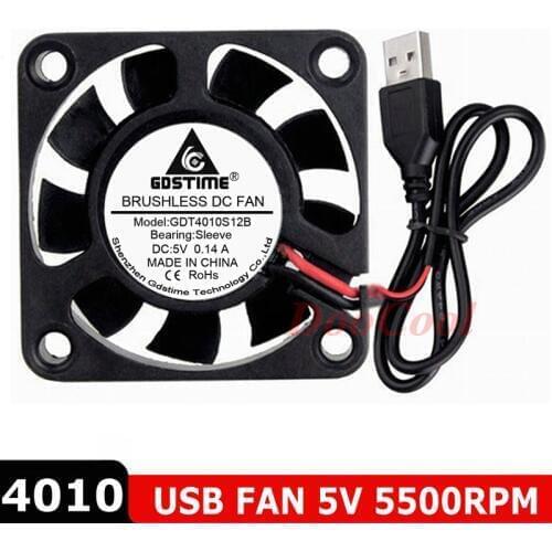 500pcs/lot Gdstime 40mm Mini USB Fan 5V 40x40x10mm 4010 4cm Laptop Computer PC Cooler Cooling Fans